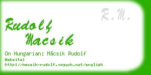 rudolf macsik business card